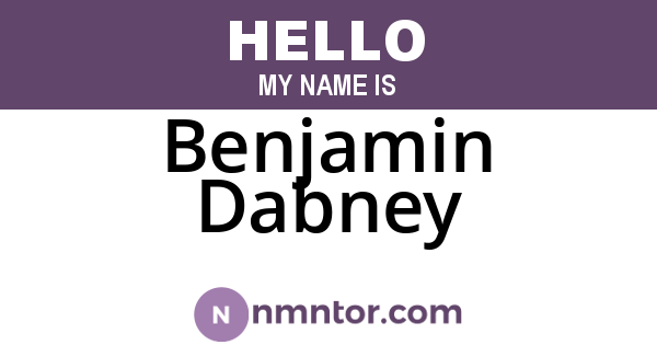 Benjamin Dabney