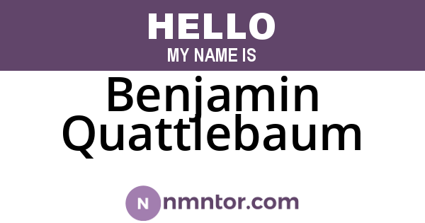 Benjamin Quattlebaum