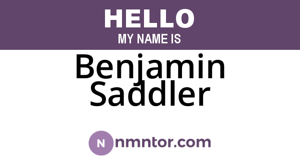 Benjamin Saddler