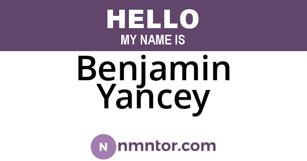 Benjamin Yancey