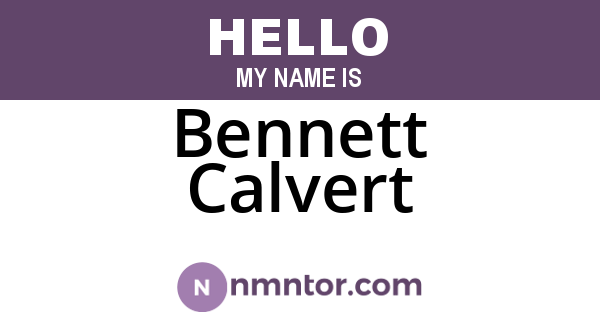 Bennett Calvert