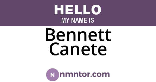 Bennett Canete