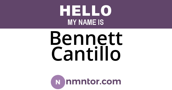 Bennett Cantillo