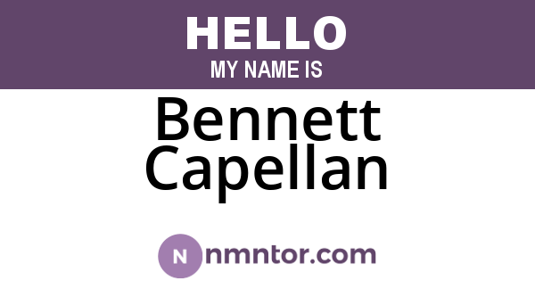 Bennett Capellan