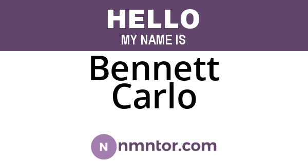 Bennett Carlo