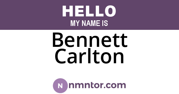 Bennett Carlton