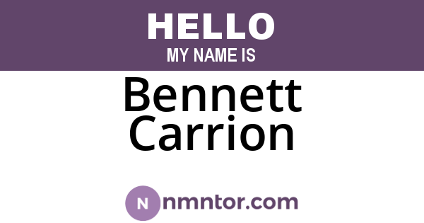 Bennett Carrion
