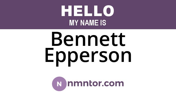 Bennett Epperson