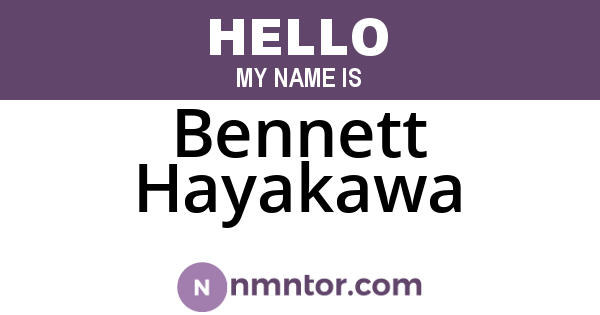 Bennett Hayakawa