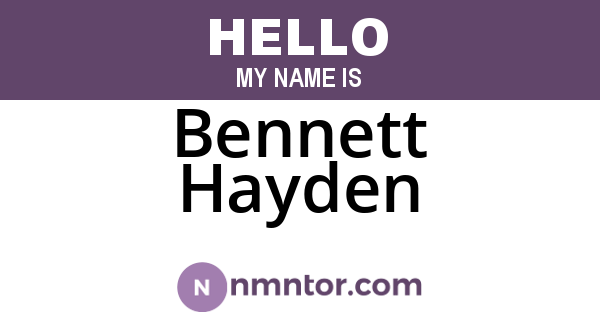 Bennett Hayden