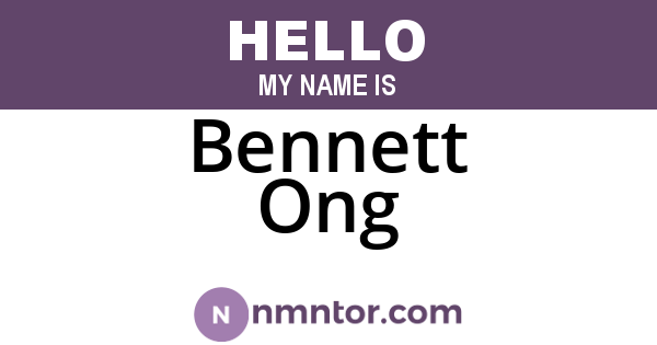 Bennett Ong