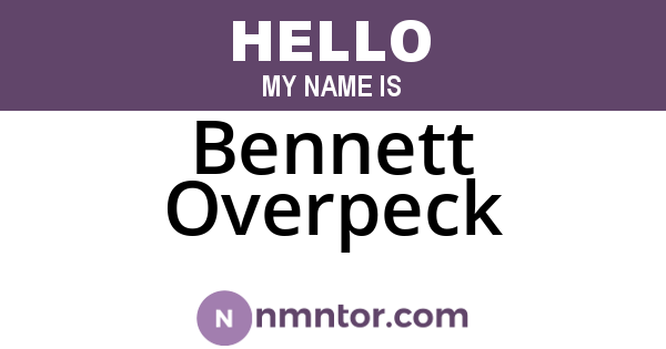 Bennett Overpeck