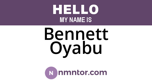 Bennett Oyabu