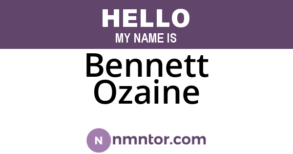 Bennett Ozaine