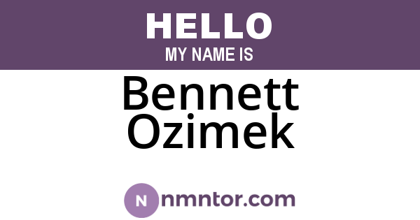Bennett Ozimek