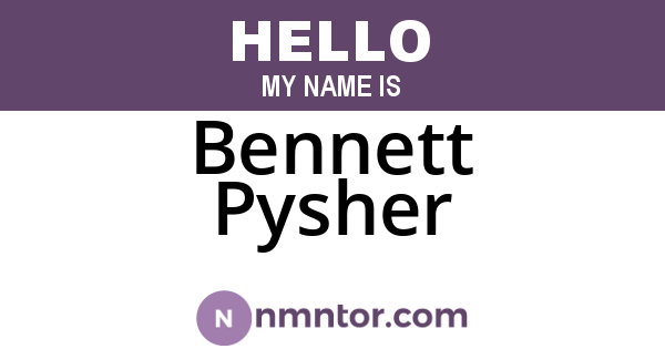 Bennett Pysher