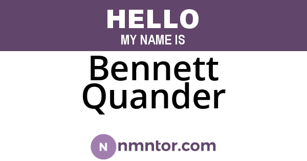 Bennett Quander