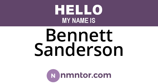 Bennett Sanderson