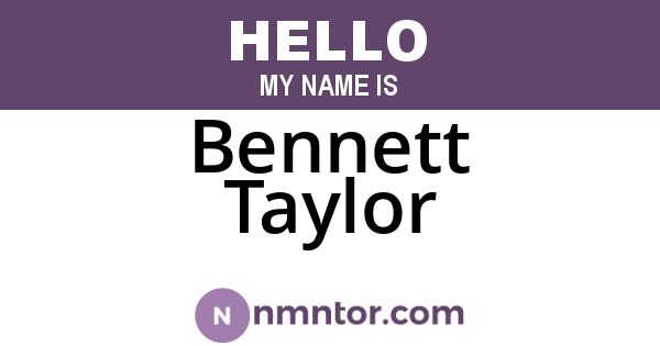 Bennett Taylor