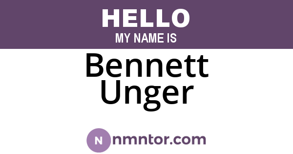 Bennett Unger