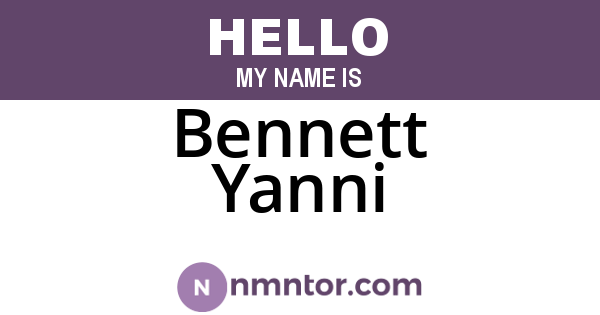 Bennett Yanni