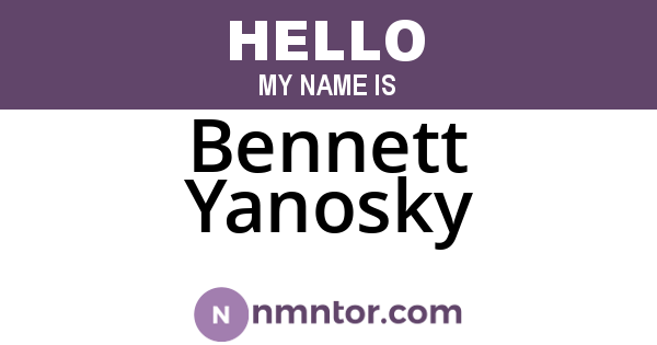 Bennett Yanosky