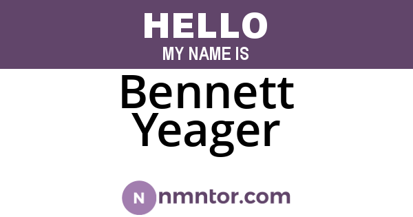 Bennett Yeager