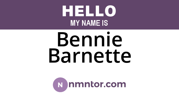 Bennie Barnette