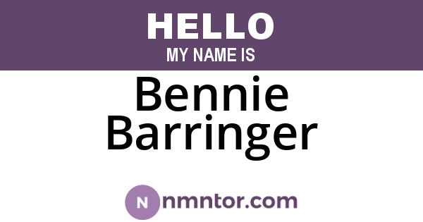 Bennie Barringer