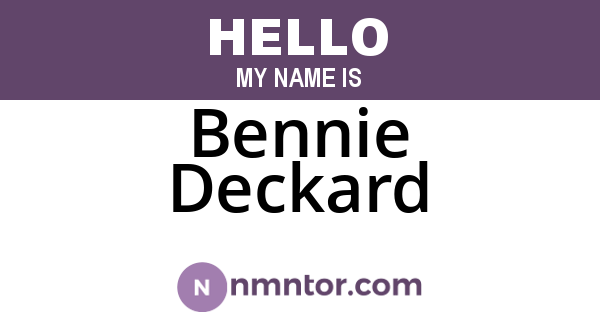 Bennie Deckard