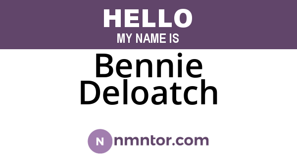 Bennie Deloatch