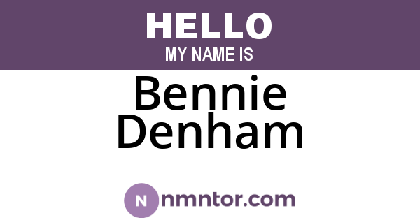 Bennie Denham