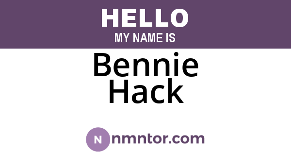 Bennie Hack