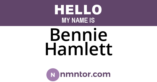 Bennie Hamlett