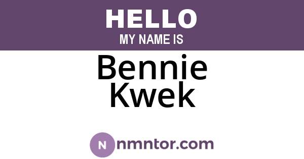 Bennie Kwek