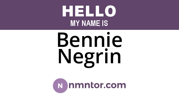 Bennie Negrin