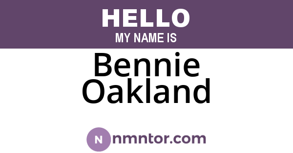 Bennie Oakland