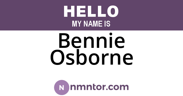 Bennie Osborne