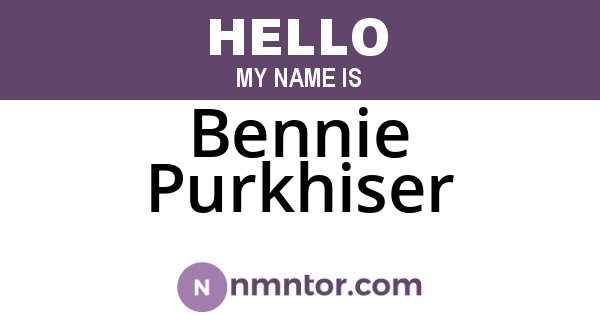 Bennie Purkhiser