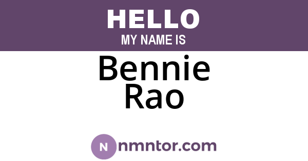 Bennie Rao