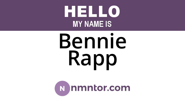 Bennie Rapp