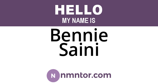 Bennie Saini