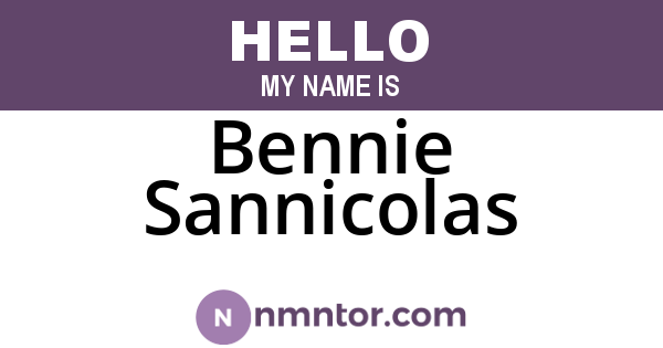 Bennie Sannicolas