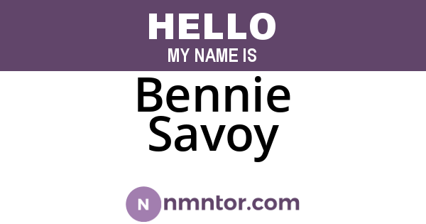 Bennie Savoy