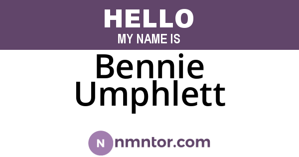 Bennie Umphlett