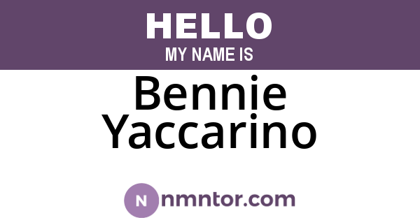 Bennie Yaccarino