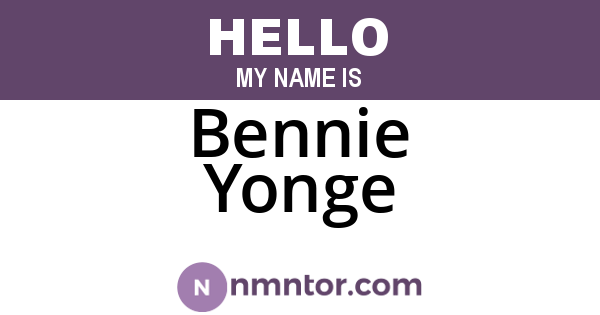 Bennie Yonge