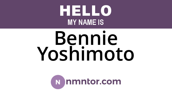 Bennie Yoshimoto