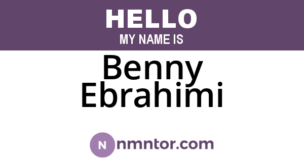 Benny Ebrahimi