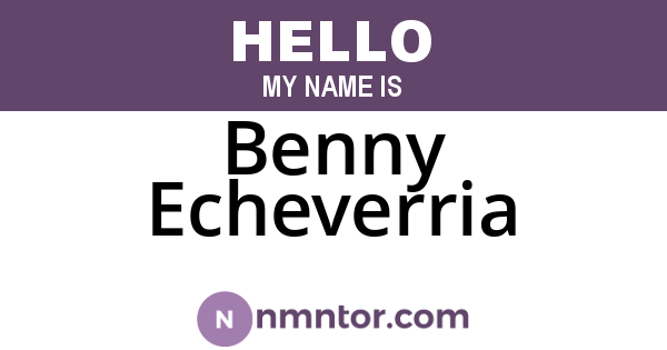 Benny Echeverria